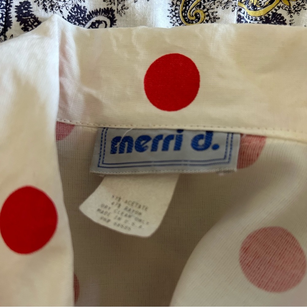 SOLD SOLD Vintage 1950s Style Dress White Red Polka Dot M L Pinup Rockabilly 50s - Picture 7 of 8